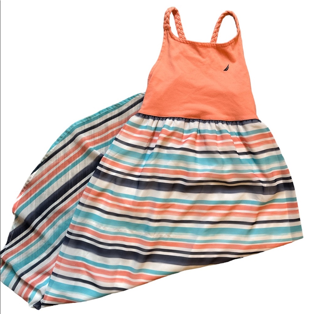 Nautica girl 8 high low stripe dress